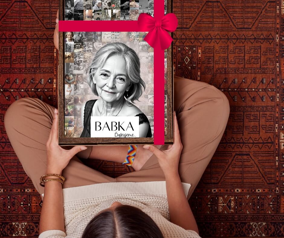 fotokolaz z fotografií darček pre babku